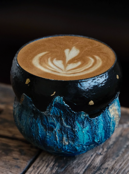 Van Gogh Starry Night Lacquer Gourd Grip Cup