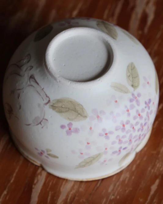 Hydrangea Bunny Fluted Coffee Cup