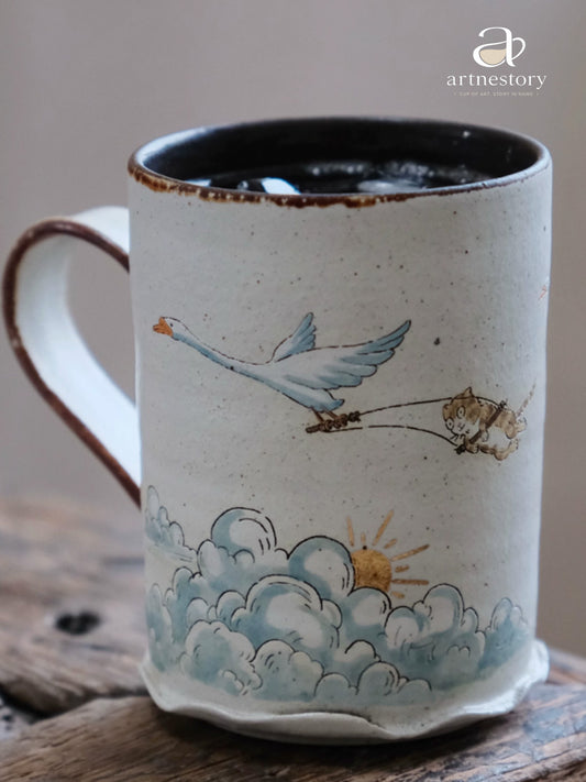 Goose & Cat Ceramic Coffee Mug
