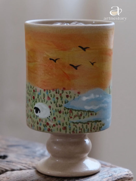 Sunset Lamb Stem Glass