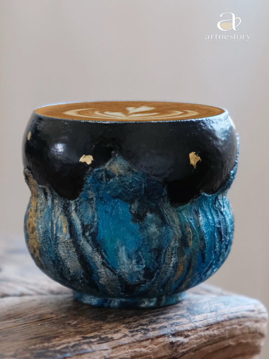 Van Gogh Starry Night Lacquer Gourd Grip Cup