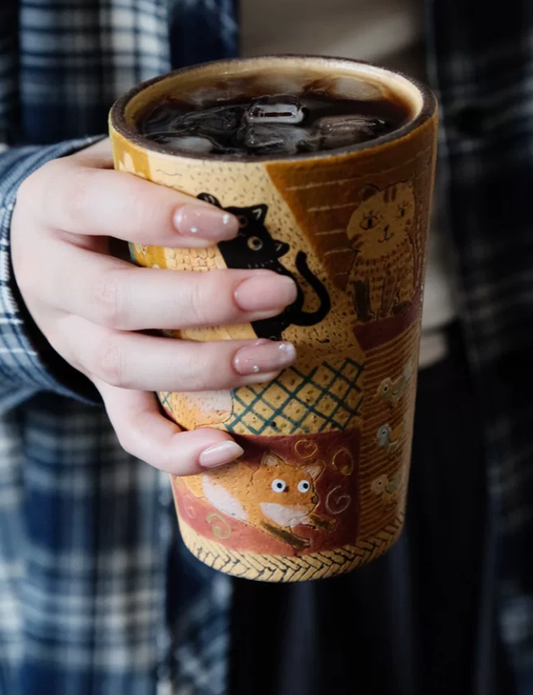 450ml Safari Friends Carved Underglaze Mug